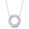 Thumbnail Image 1 of Shy Creation Diamond Open Circle Necklace 1/5 ct tw 14K White Gold 18" SC55024580