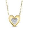 Thumbnail Image 1 of Shy Creation Diamond Accent Micro Pavé Center Heart Necklace 14K Yellow Gold 18" SC55025297RD