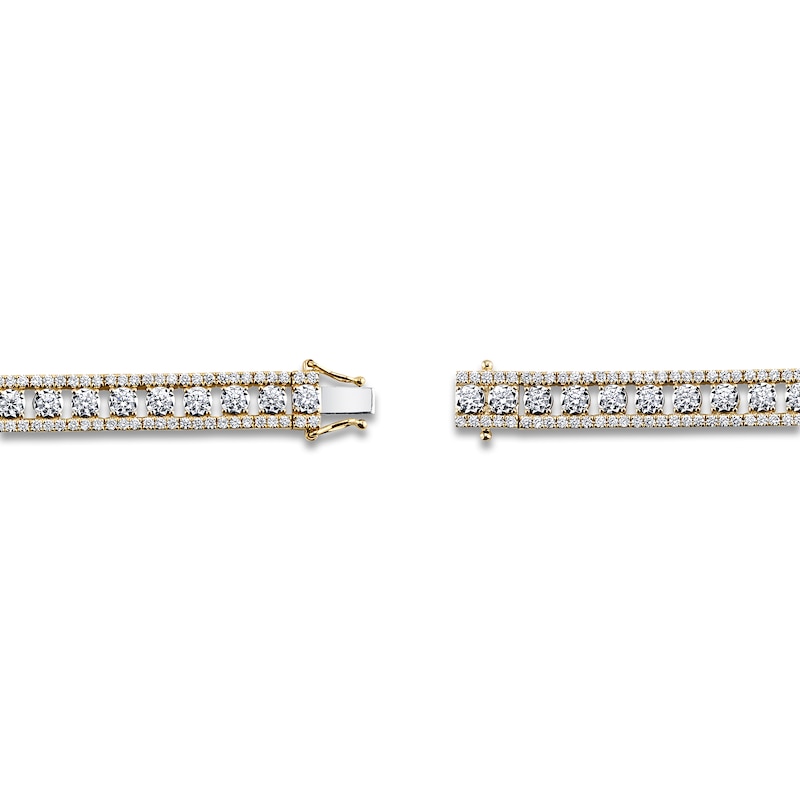 Main Image 3 of Diamond Three-Row Tennis Bracelet 4-1/2 ct tw 14K Yellow Gold 7" SC55024143