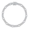 Thumbnail Image 1 of Shy Creation Diamond Micro Pavé Figaro Chain Bracelet 1 ct tw 14K White Gold 7" SC55024187