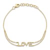 Thumbnail Image 1 of Shy Creation Diamond "Love" Layered Bracelet 1/10 ct tw 14K Yellow Gold 7" SC55001656