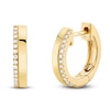 Thumbnail Image 1 of Shy Creation Diamond Flat-Edge Hoop Earrings 1/15 ct tw 14K Yellow Gold SC55006225