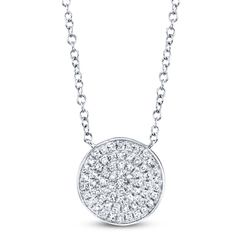 Main Image 1 of Shy Creation Multi-Diamond Circle Necklace 1/8 ct tw 14K White Gold 18" SC55002398