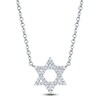 Thumbnail Image 1 of Shy Creation Diamond Star of David Necklace 1/10 ct tw 14K White Gold 18" SC55005241