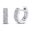 Thumbnail Image 1 of Shy Creation Diamond Three-Row Huggie Hoop Earrings 1/6 ct tw 14K White Gold SC55009012