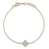 Thumbnail Image 1 of Shy Creation Diamond Micro Pavé Clover Bracelet 1/6 ct tw 14K Yellow Gold 7" SC55020614