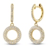 Thumbnail Image 1 of Shy Creation Diamond Open Circle Dangle Hoop Earrings 3/8 ct tw 14K Yellow Gold SC55024578