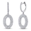 Thumbnail Image 1 of Shy Creation Diamond Open Oval Dangle Hoop Earrings 1-3/4 ct tw 14K White Gold SC55024583V2
