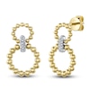 Thumbnail Image 1 of Shy Creation Diamond Beaded Doorknocker Earrings 1/20 ct tw 14K Yellow Gold SC55025125