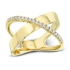 Thumbnail Image 1 of Shy Creation Diamond Crossover Open Shank Ring 1/6 ct tw 14K Yellow Gold SC55011770
