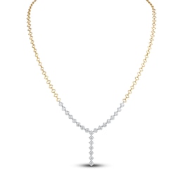 Matinee by A Link Diamond Y Necklace 2 ct tw Round 18K Yellow Gold 18" Adjustable
