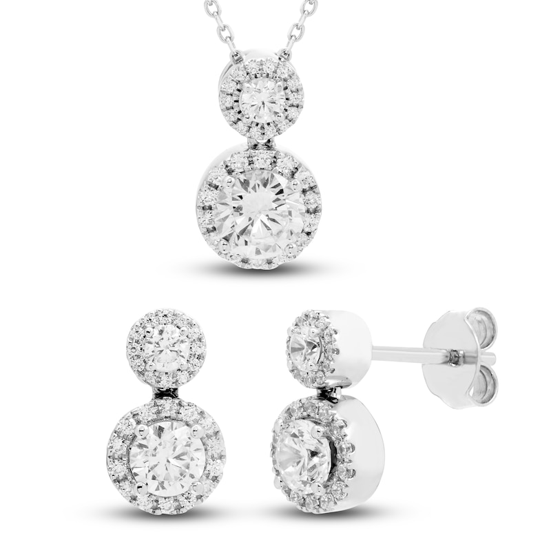 Main Image 2 of Diamond Necklace and Earring Set 2 ct tw 14K White Gold