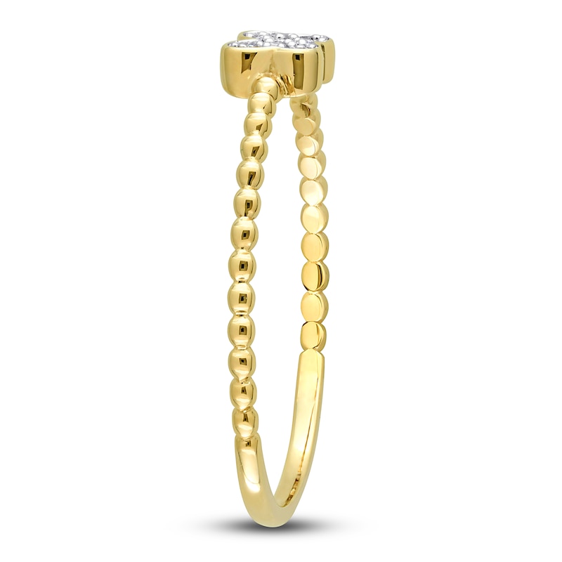 Main Image 2 of High-Polish Butterfly Ring Diamond Accent 14K Yellow Gold
