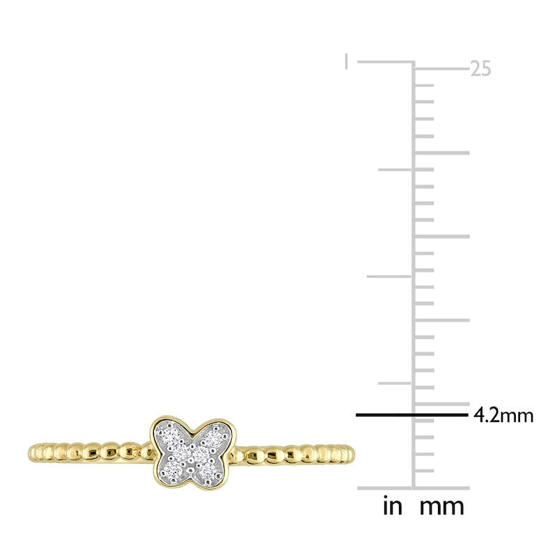 Main Image 4 of High-Polish Butterfly Ring Diamond Accent 14K Yellow Gold