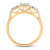 Thumbnail Image 2 of Round, Princess, Marquise & Pear-Cut Diamond 3-Stone Halo Ring 3/4 ct tw 14K Yellow Gold