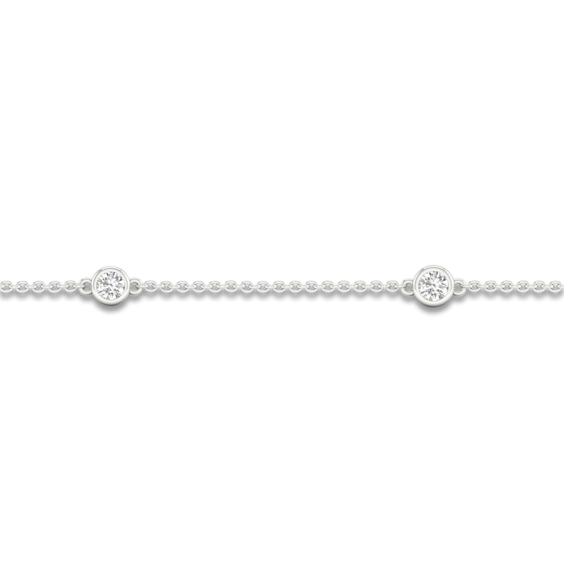 Main Image 2 of Lab-Grown Diamond Bezel Bracelet 1 ct tw 14K White Gold