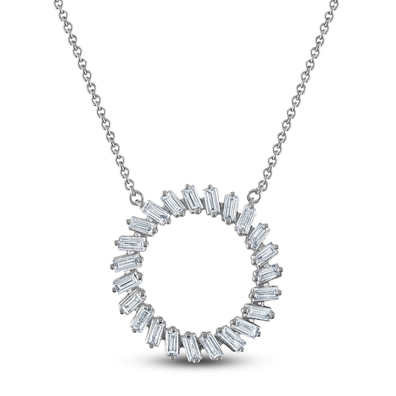 Jared Signature&nbsp;Baguette-Cut Diamond Pendant Necklace 1/2 ct tw 10K White Gold