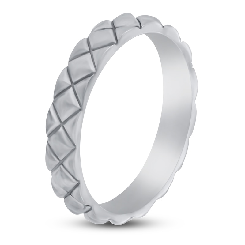 Main Image 2 of Kite-Patterned Wedding Band 14K White Gold 3.5mm