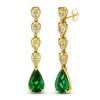 Thumbnail Image 2 of Jared Atelier X Shy Pear-Shaped Natural Emerald & Diamond Earrings 3-7/8 ct tw 18K Yellow Gold