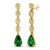 Thumbnail Image 1 of Jared Atelier X Shy Pear-Shaped Natural Emerald & Diamond Earrings 3-7/8 ct tw 18K Yellow Gold