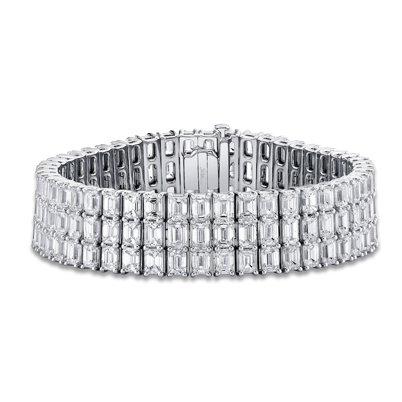 Jared Atelier X Shy Emerald-Cut Diamond Tennis Bracelet 42-7/8 ct tw 18K White Gold 7"