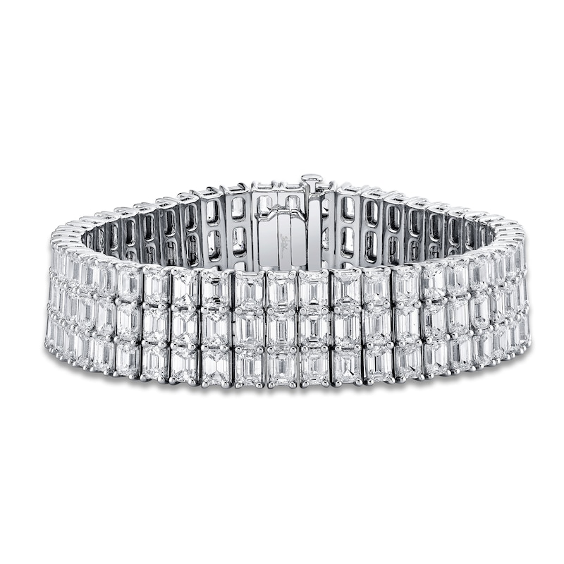 Main Image 1 of Jared Atelier X Shy Emerald-Cut Diamond Tennis Bracelet 42-7/8 ct tw 18K White Gold 7"