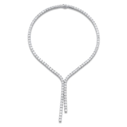 Jared Atelier X Shy Emerald-Cut Diamond Lariat Necklace 34-3/4 ct tw 18K White Gold 16"