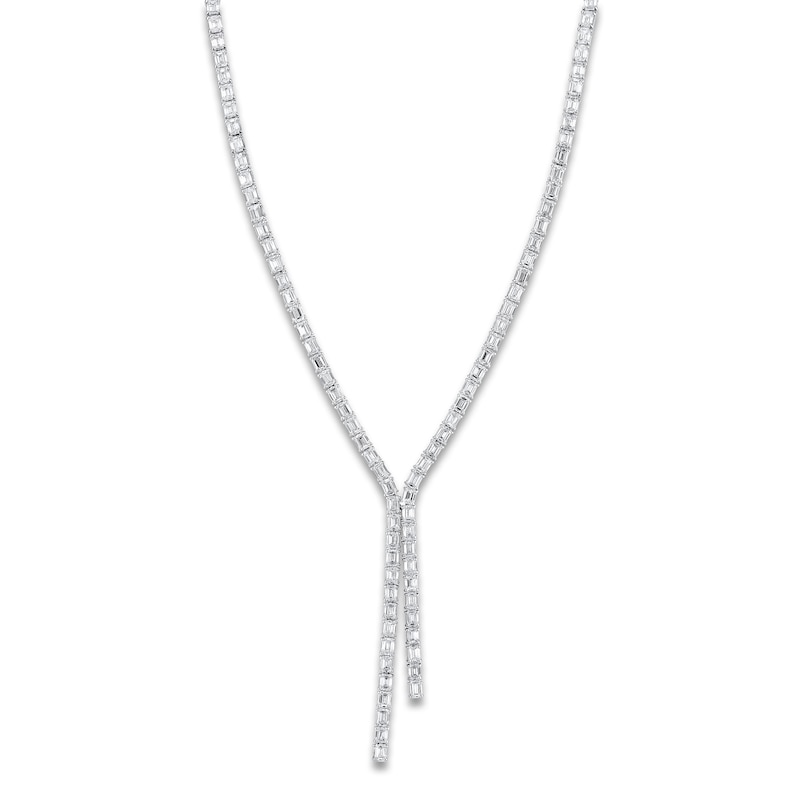 Jared Atelier X Shy Emerald-Cut Diamond Lariat Necklace 34-3/4 ct tw 18K White Gold 16"