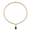 Thumbnail Image 1 of Jared Atelier X Shy Pear-Shaped Natural Emerald & Diamond Tennis Necklace 28-1/3 ct tw 18K Yellow Gold 17"