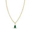 Thumbnail Image 2 of Jared Atelier X Shy Pear-Shaped Natural Emerald & Diamond Tennis Necklace 28-1/3 ct tw 18K Yellow Gold 17"