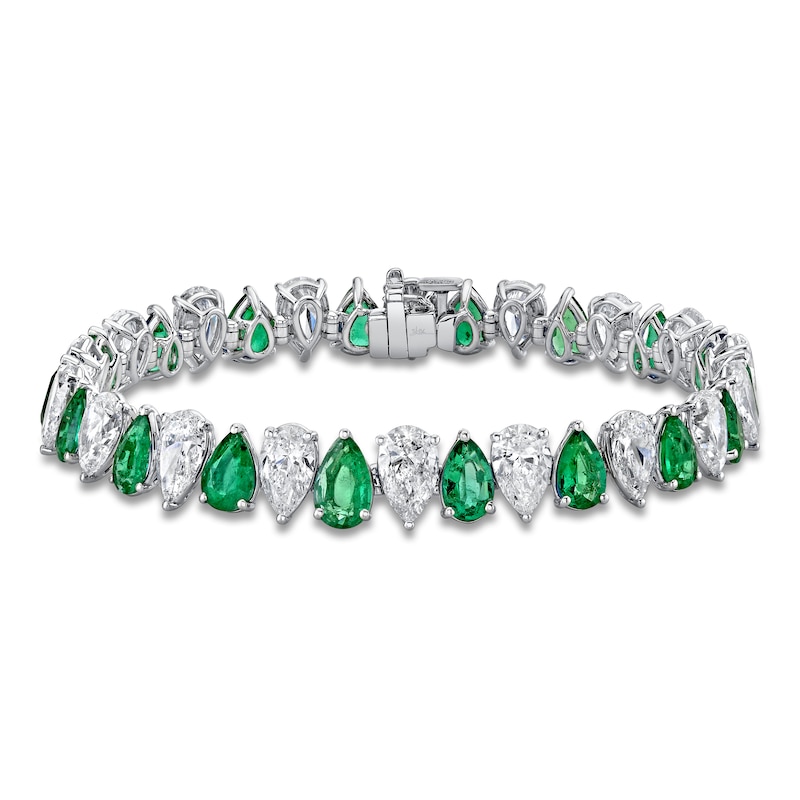 Jared Atelier X Shy Natural Emerald & Diamond Tennis Bracelet 13-1/4 carats Platinum