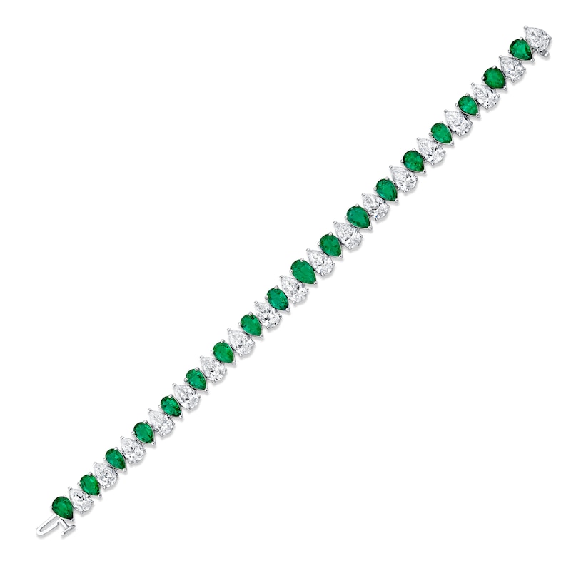 Jared Atelier X Shy Natural Emerald & Diamond Tennis Bracelet 13-1/4 carats Platinum