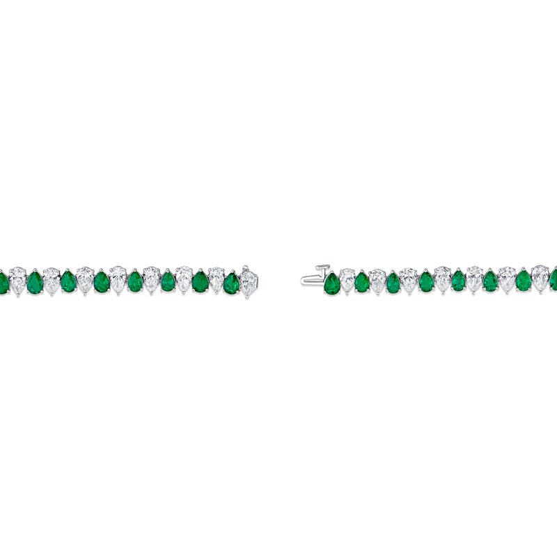 Main Image 3 of Jared Atelier X Shy Natural Emerald & Diamond Tennis Bracelet 13-1/4 carats Platinum
