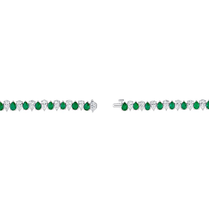 Jared Atelier X Shy Natural Emerald & Diamond Tennis Bracelet 13-1/4 carats Platinum