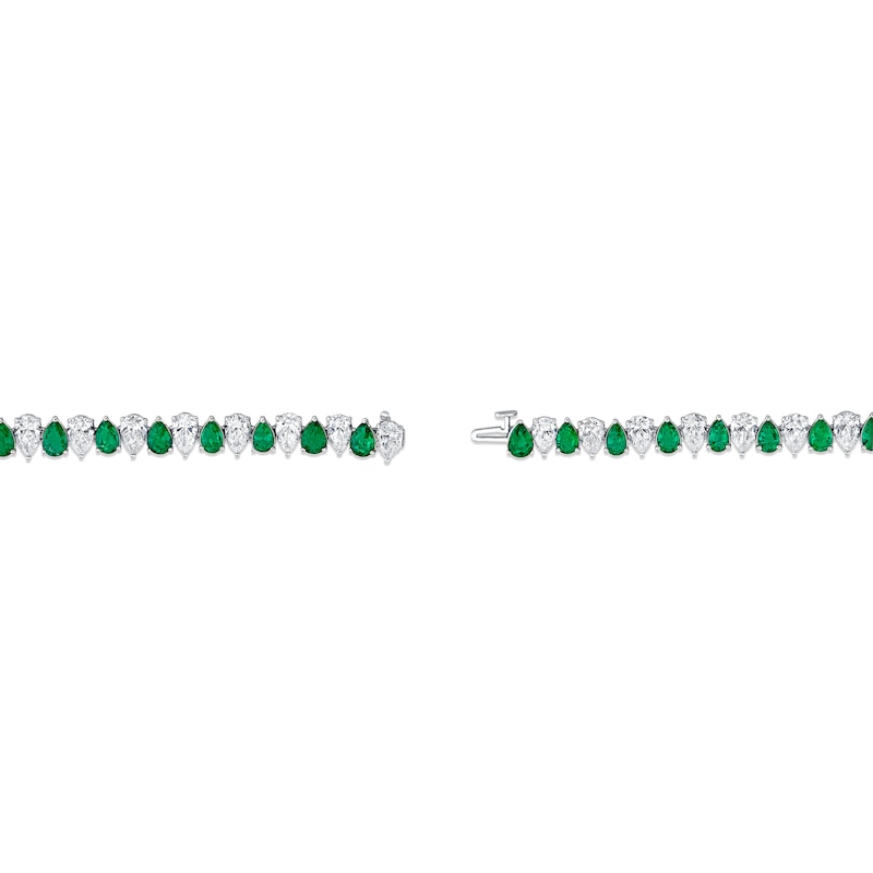 Main Image 4 of Jared Atelier X Shy Natural Emerald & Diamond Tennis Bracelet 13-1/4 carats Platinum