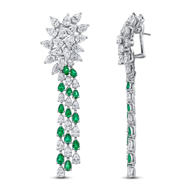 Main Image 2 of Jared Atelier X Shy Natural Emerald & Diamond Earrings 14-1/2 carats Platinum