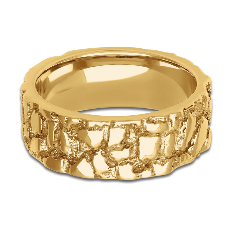 Main Image 3 of Men's Nugget Wedding Band 14K Yellow Gold 8mm