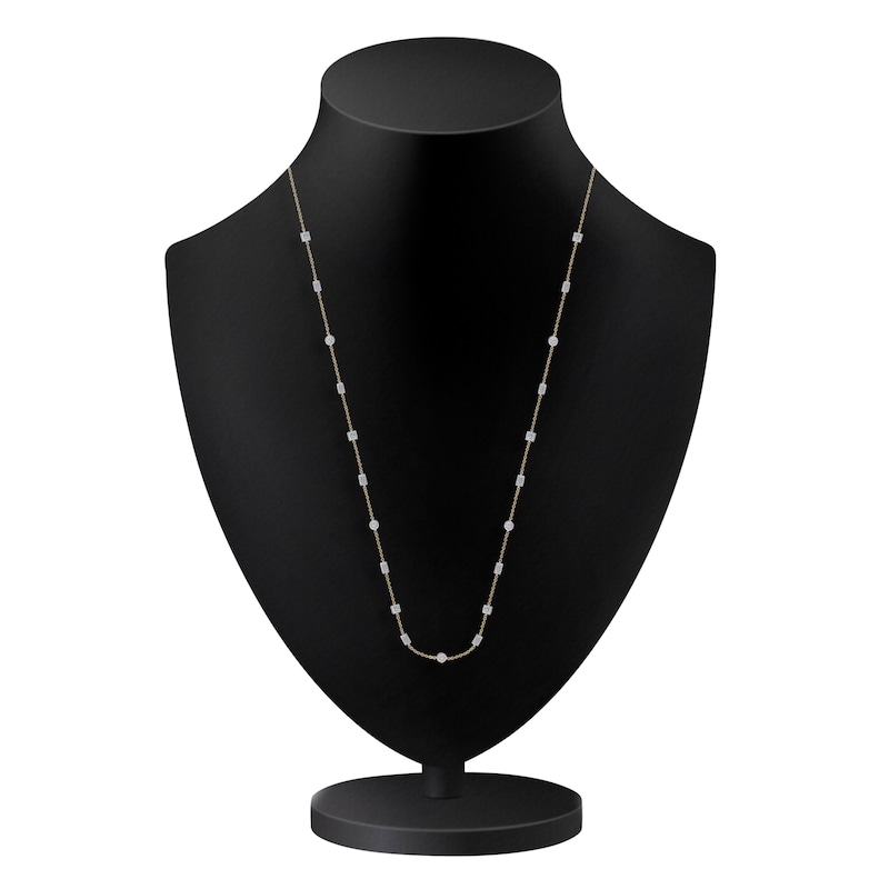 Main Image 4 of Kallati Round/Princess/ Baguette-Cut Diamond Necklace 5/8 ct tw 14K Yellow Gold 18"