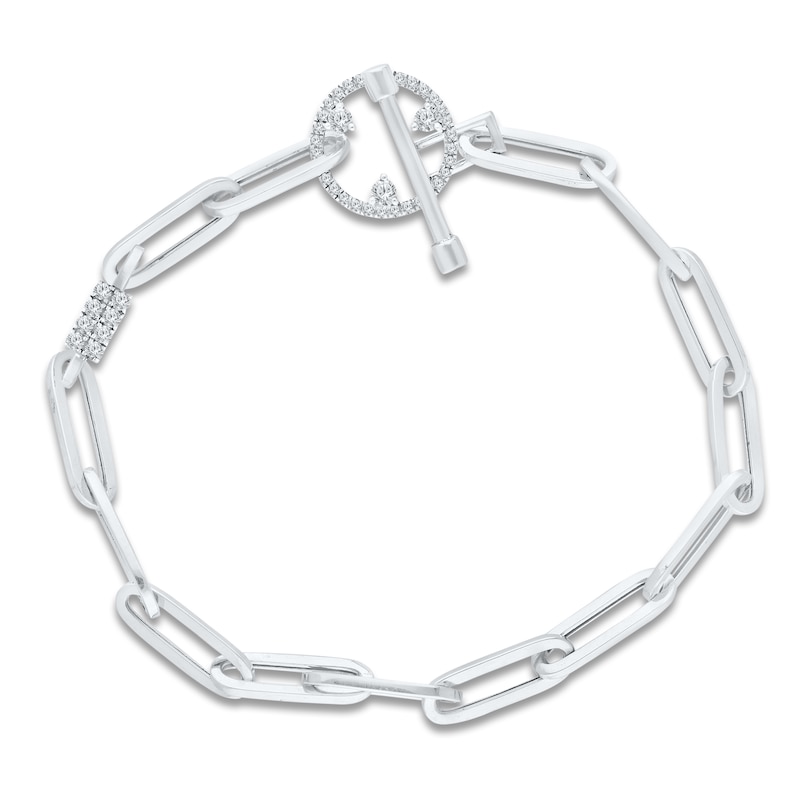 Main Image 3 of Kallati Diamond Toggle Bracelet 1/3 ct tw 14K White Gold 7"