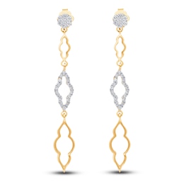 Kallati Diamond Drop Earrings 3/8 ct tw Round 14K Yellow Gold