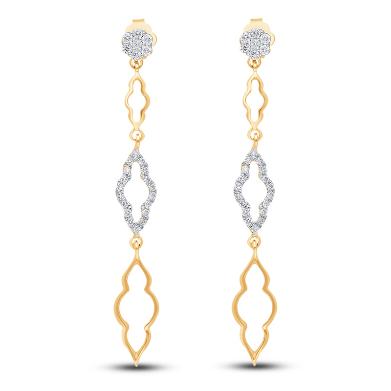 Main Image 1 of Kallati Diamond Drop Earrings 3/8 ct tw Round 14K Yellow Gold