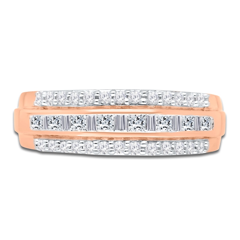 Main Image 2 of Kallati Princess, Baguette & Round-Cut Diamond Ring 1/2 ct tw 14K Rose Gold