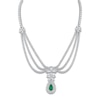 Thumbnail Image 2 of Jared Atelier X Shy Pear-Shaped Natural Emerald & Diamond Necklace 27-5/8 ct tw 18K White Gold 17"