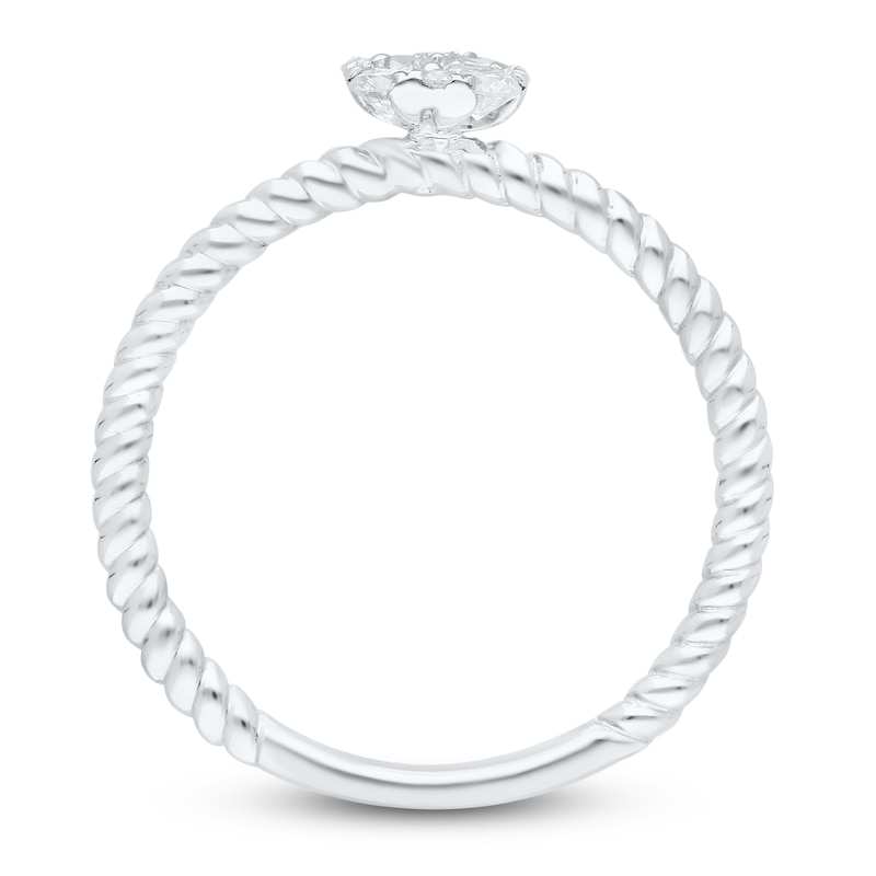 Main Image 3 of Kallati Multi-Diamond Cushion Ring 1/3 ct tw Round 14K White Gold