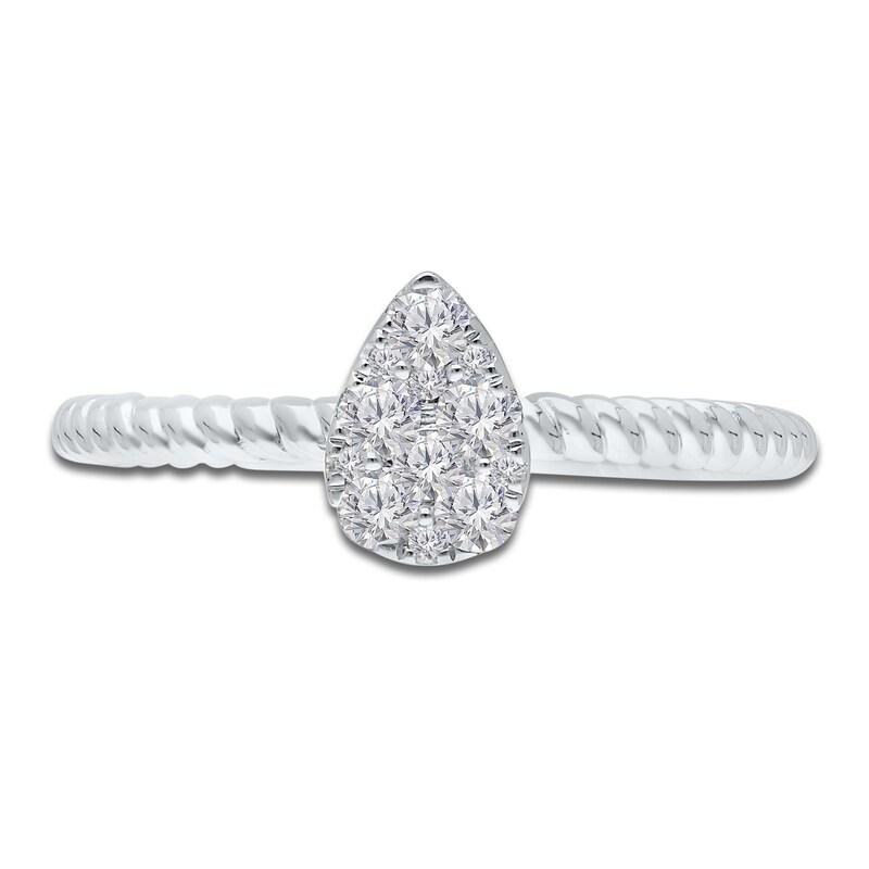 Main Image 2 of Kallati Multi-Diamond Pear Ring 1/4 ct tw Round 14K White Gold