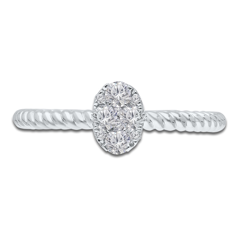 Main Image 2 of Kallati Multi-Diamond Oval Ring 1/4 ct tw Round 14K White Gold