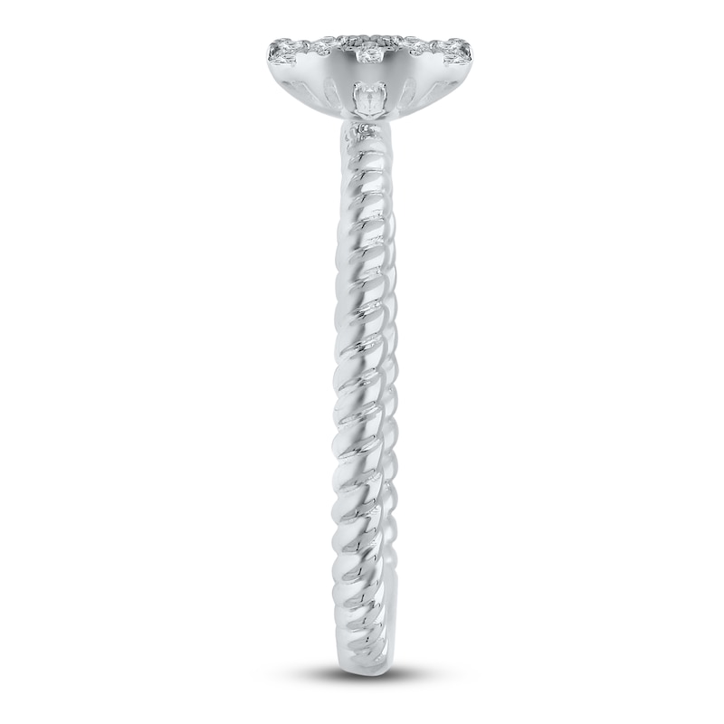 Main Image 4 of Kallati Multi-Diamond Oval Ring 1/4 ct tw Round 14K White Gold