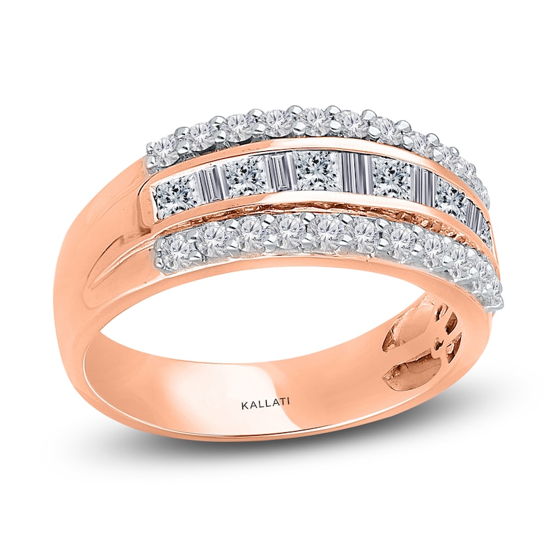 Main Image 1 of Kallati Princess, Baguette & Round-Cut Diamond Ring 1-1/2 ct tw 14K Rose Gold