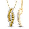 Thumbnail Image 2 of Kallati Yellow & White Diamond Pendant Necklace 1 ct tw Round 14K Yellow Gold 18"