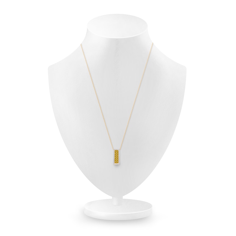 Main Image 3 of Kallati Yellow & White Diamond Pendant Necklace 1 ct tw Round 14K Yellow Gold 18"